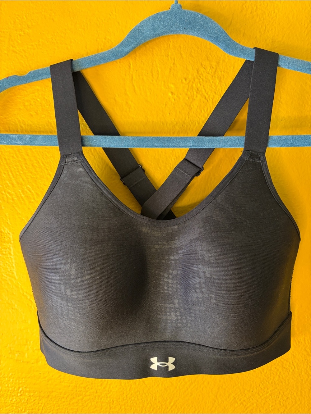 Under Armour Black High Impact Sports Bra Medium Adjustable Crossback Like New